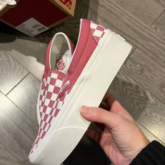 Vans womens classic checkboard slip on platform 34mm height, NWB - Picture 7 of 8